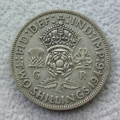 英国1946年乔治六世2先令（1佛罗林）银币 - 英国1946年乔治六世2先令（1佛罗林）银币