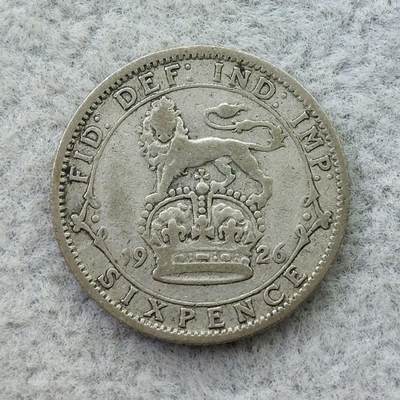 英国1926年乔治五世6便士银币 - 英国1926年乔治五世6便士银币