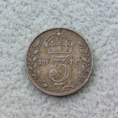 英国1916年乔治五世3便士银币 - 英国1916年乔治五世3便士银币