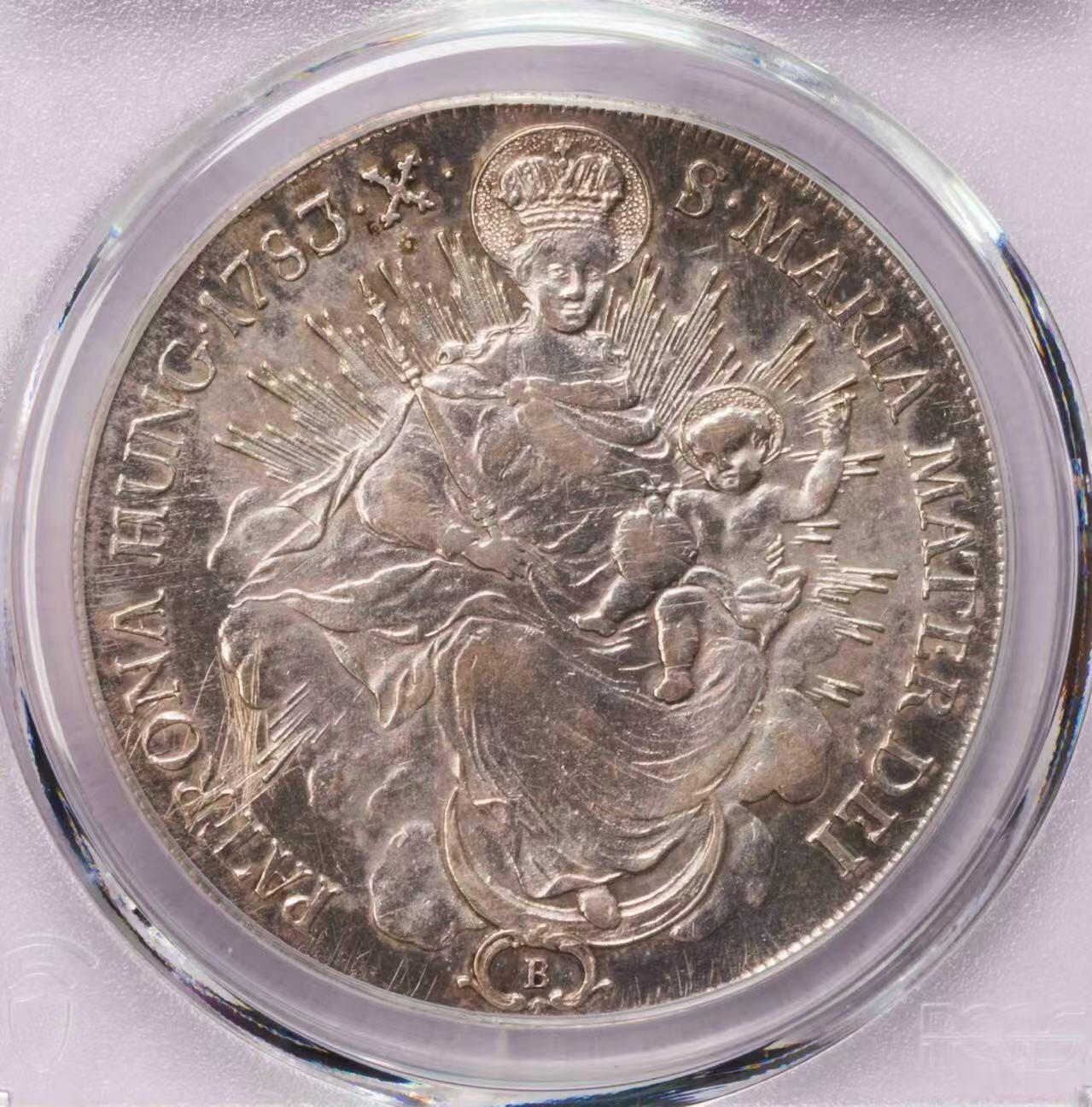 PCGS-AUD 1783匈牙利圣母圣子泰勒大银币深打底光