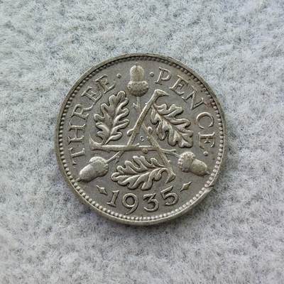 英国1935年乔治五世3便士银币 - 英国1935年乔治五世3便士银币