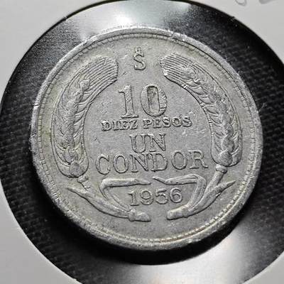 KK钱币收藏小铺 第182期 2月预留时间 每日一拍 周末发货 -  1956智利10比索 飞鹰