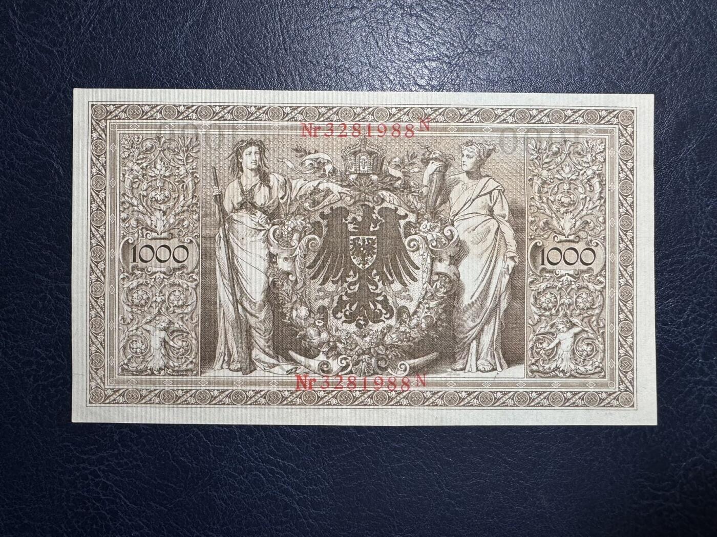 收藏联盟Quantum Auction 第395期拍卖  智利2008年10000比索和德国1910年1000马克 品相UNC 瑕疵细节如图