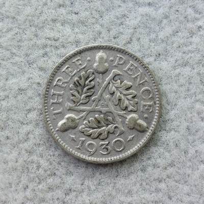 英国1930年乔治五世3便士银币 - 英国1930年乔治五世3便士银币