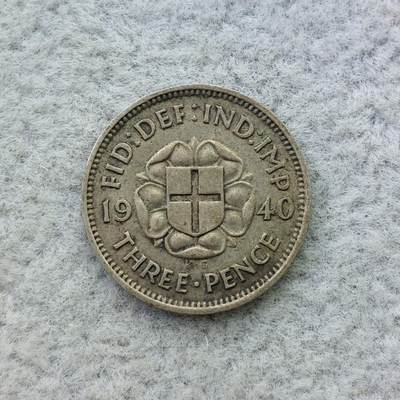 英国1940年乔治六世3便士银币 - 英国1940年乔治六世3便士银币