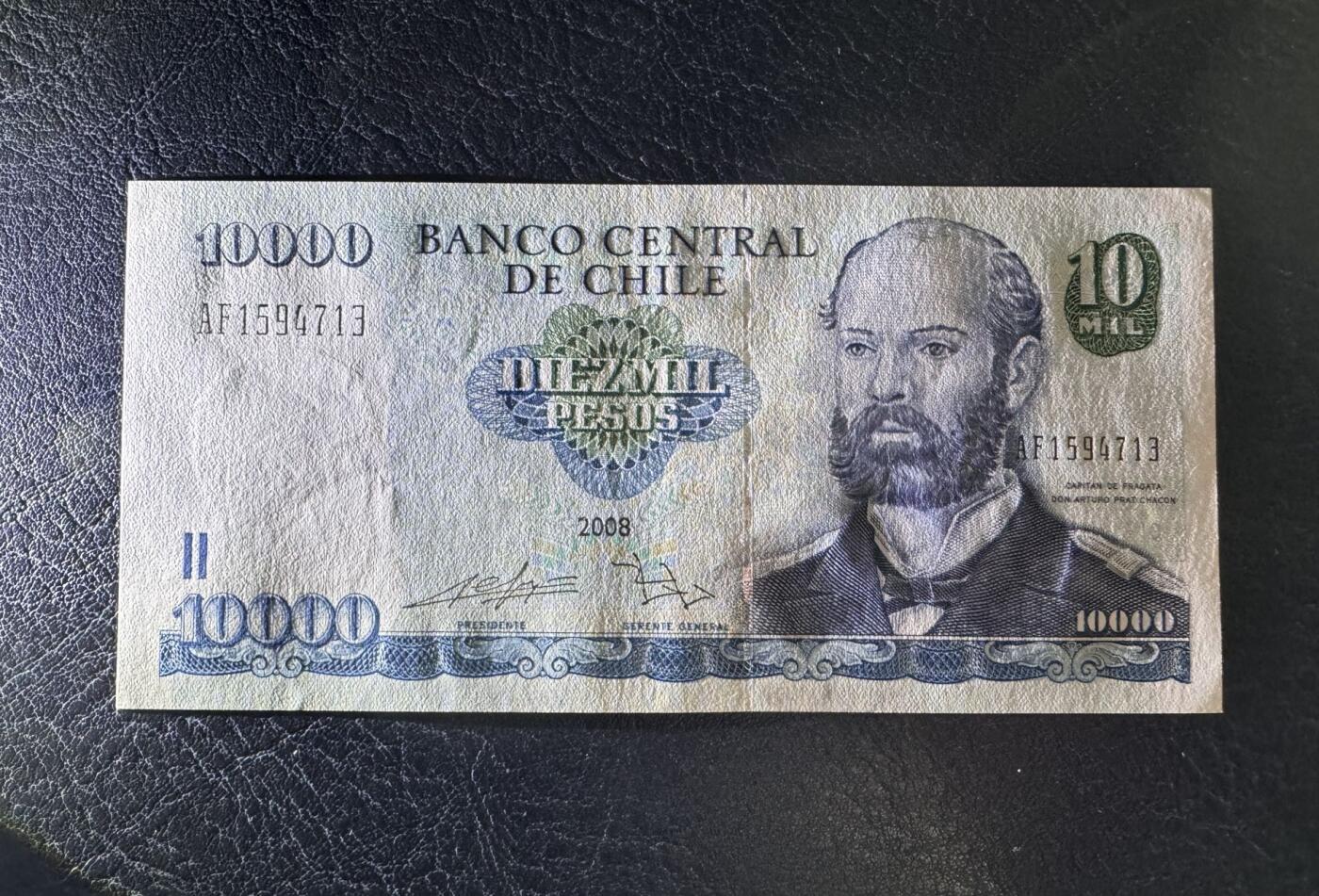收藏联盟Quantum Auction 第395期拍卖  智利2008年10000比索和德国1910年1000马克 品相UNC 瑕疵细节如图