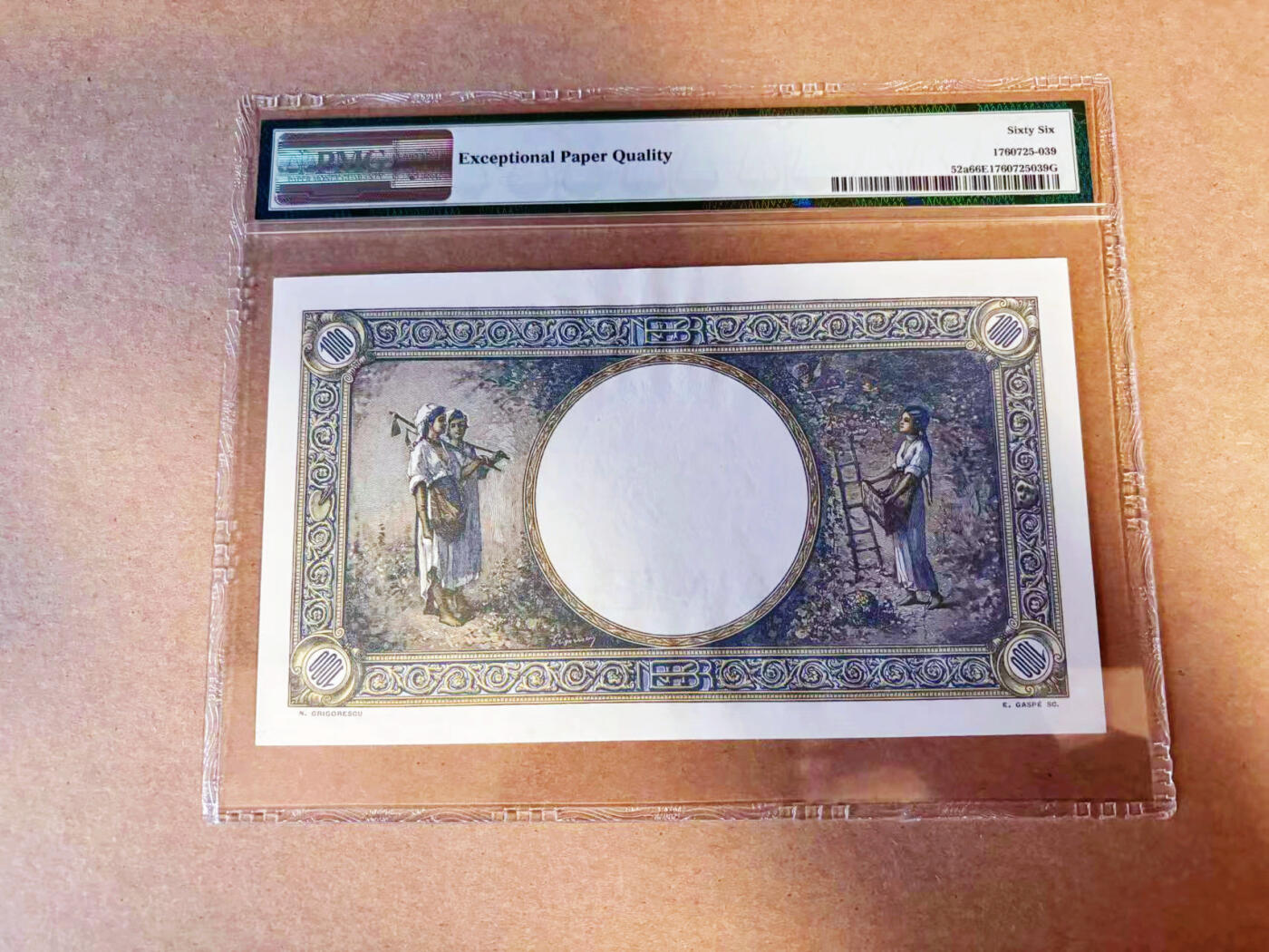 【Blue Auction】✨世界纸币精拍第586期【精】 罗马尼亚 1941-45年1000雷 法属风 PMG66EPQ 
