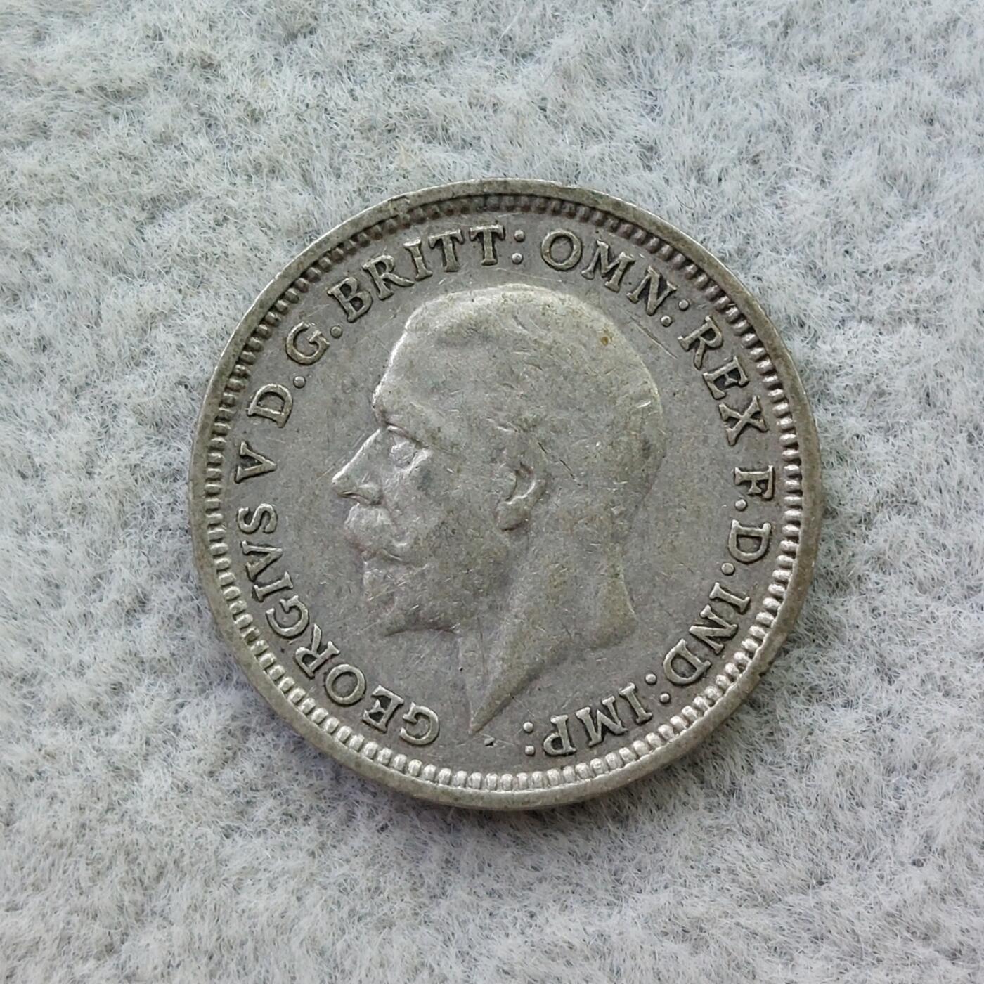 英国1935年乔治五世3便士银币
