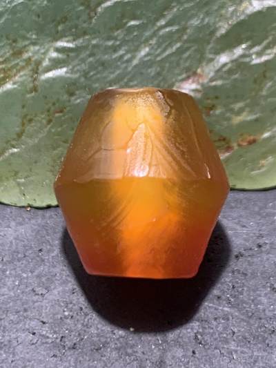 精美高玉化风化纹玛瑙碟珠一颗， - 精美高玉化风化纹玛瑙碟珠一颗，