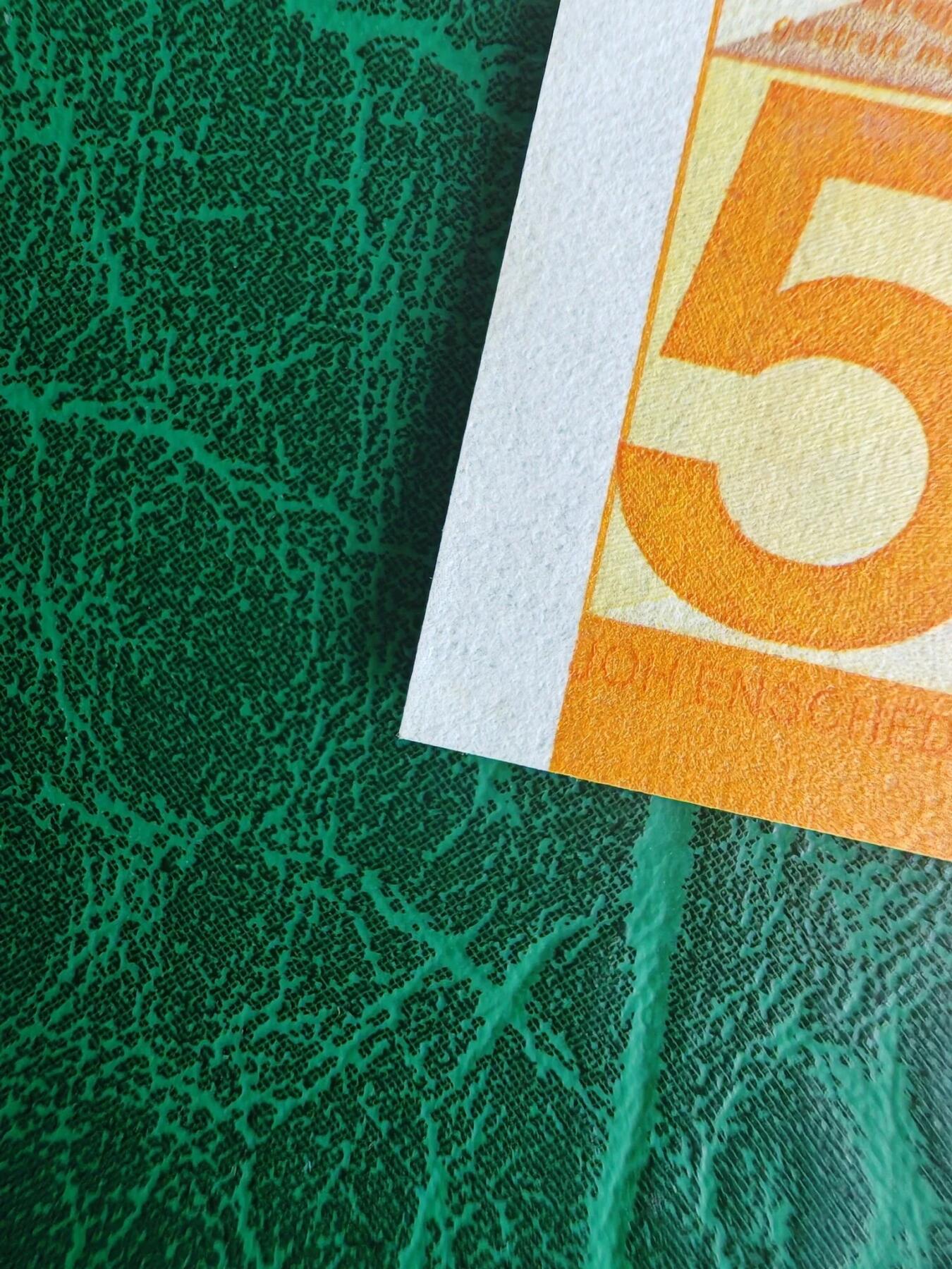 荷兰纸币 1982年 50盾 向日葵 近全新  四角尖 轻微折痕