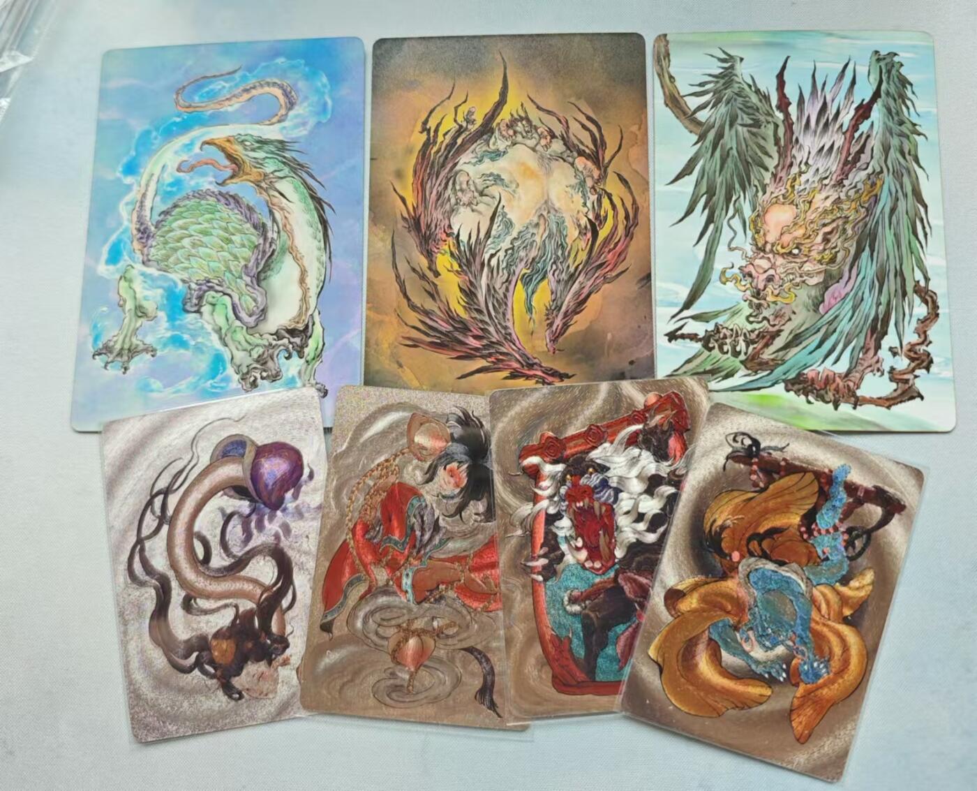 龍虎卡牌 第十四场（余之善，尤未悔） 沈鑫山海经明信片3张+若莎聊斋粗闪卡4张
