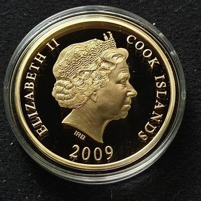 库克群岛2009年1元布兰登堡门镀金银可立体精制纪念币-含证书