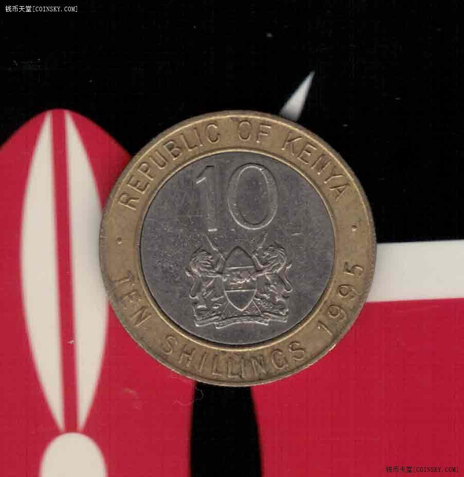 肯尼亚1995年10先令 双金属币 非洲硬币 实物如图