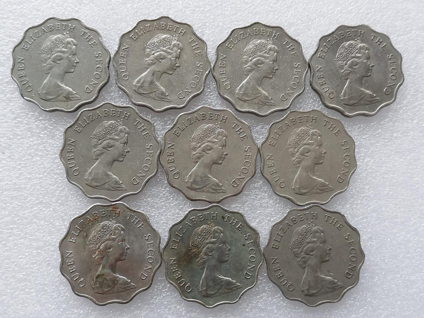 第一海外回流一元起拍收藏 散集专场. 第145期 香港两元硬币 10枚 花边花冠