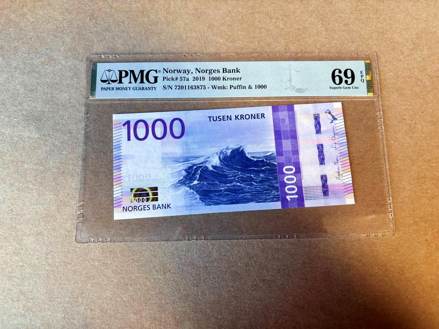 【Blue Auction】✨世界纸币精拍第587期【精】 挪威 2019年1000克朗 PMG69EPQ 近满分 