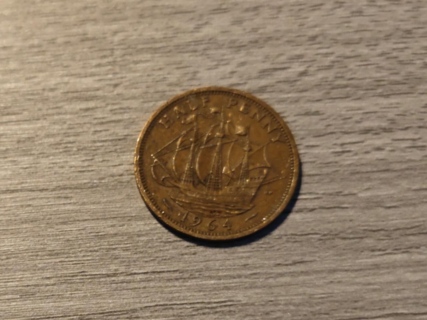 小小杂货铺第六期 英国1964年半便士铜币