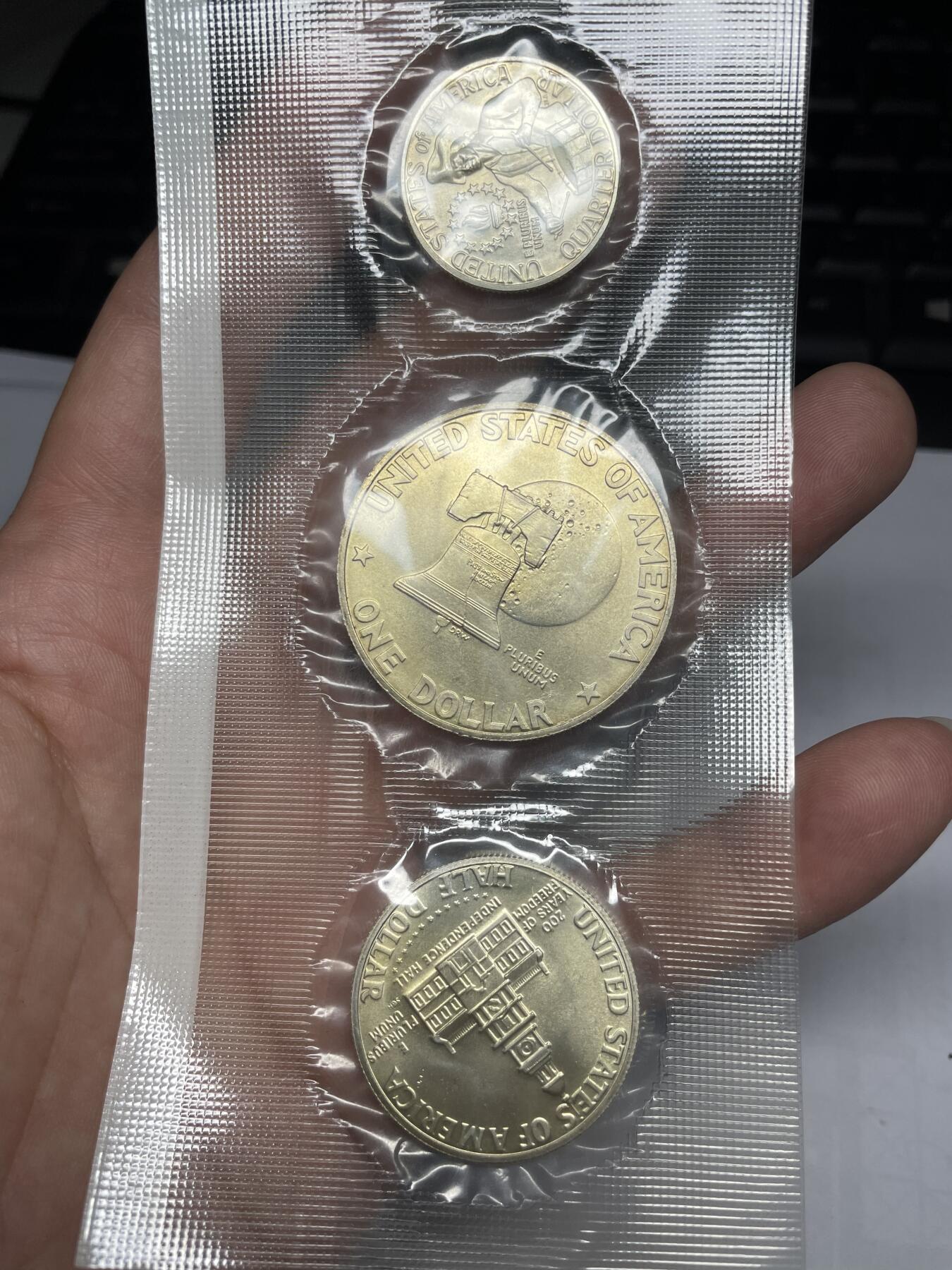 每日一拍，2024年集古藏今外币拍卖第十八期-第8场—（总第178拍），可以寄存60天，满160元包邮。 1976年美国三枚银币