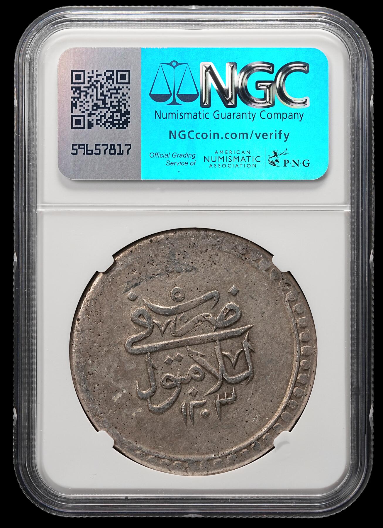 修遠堂世界钱币第四十九期 全场包邮 NGC XFD AH1203//5年奥斯曼帝国2 KURUSH大银币