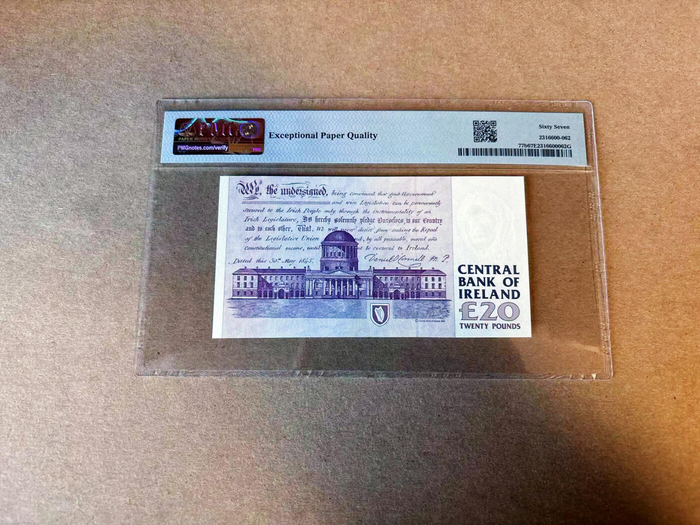【Blue Auction】✨世界纸币精拍第587期【精】 爱尔兰 1999年20镑 PMG67EPQ 高分 