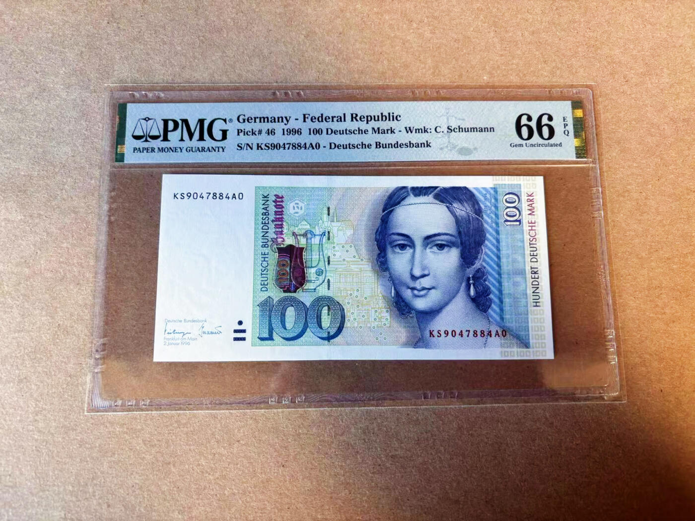 【Blue Auction】✨世界纸币精拍第587期【精】 德国 1996年100马克 克拉拉 PMG66EPQ 