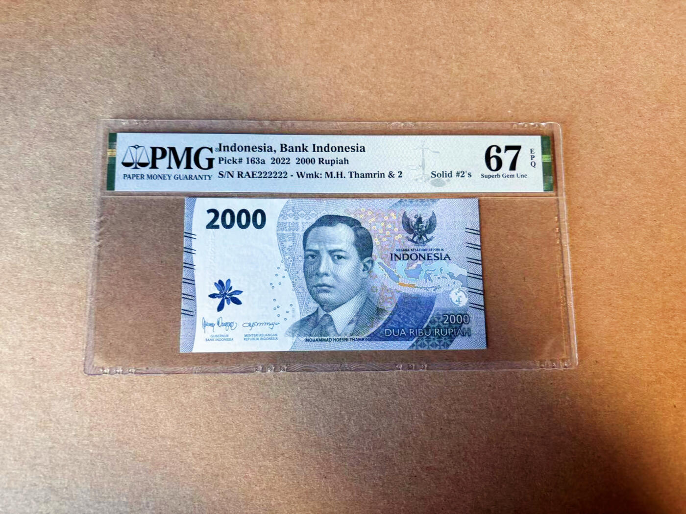 【Blue Auction】✨世界纸币精拍第587期【精】 【全同2】印尼 2022年2000卢比  PMG67EPQ 高分 