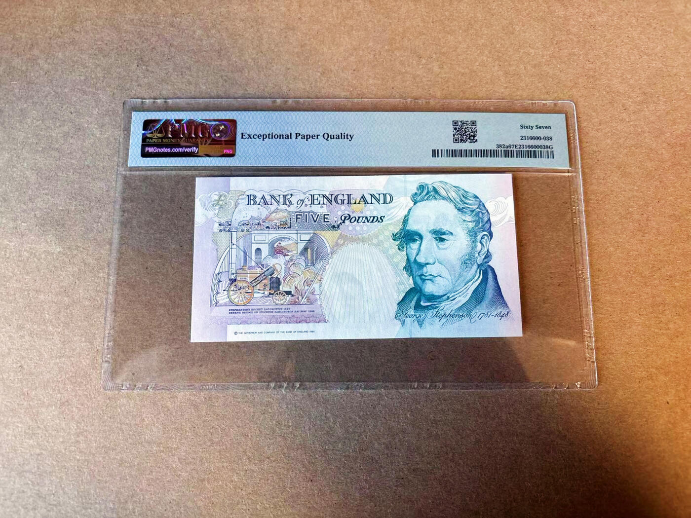 【Blue Auction】✨世界纸币精拍第587期【精】 【无47】英国 皇冠版 1990年5镑  PMG67EPQ 高分 