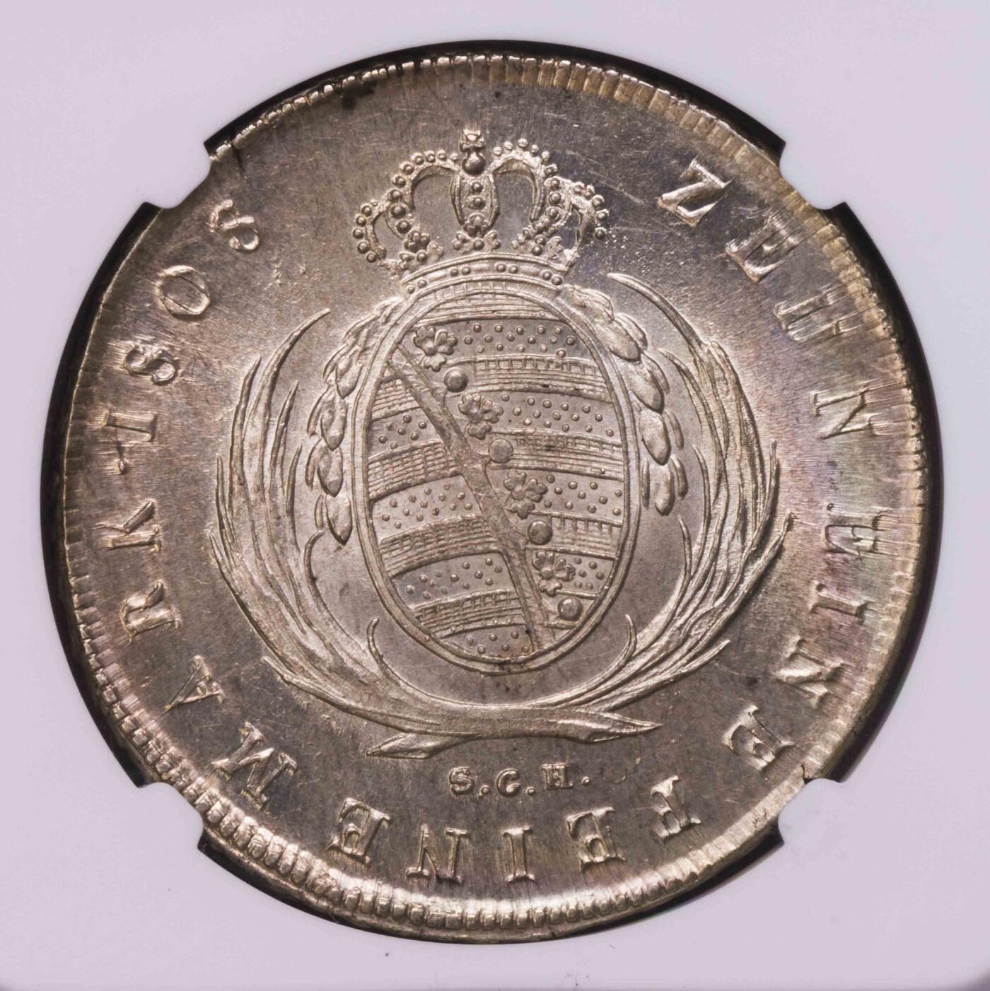 NGC-MS65 1808萨克森奥古斯特1泰勒大银币唯一冠军