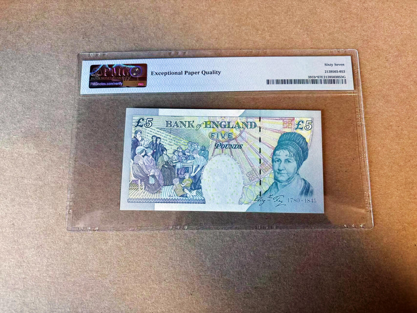 【Blue Auction】✨世界纸币精拍第587期【精】 【补号】英国 2002年5镑  PMG67EPQ 高分