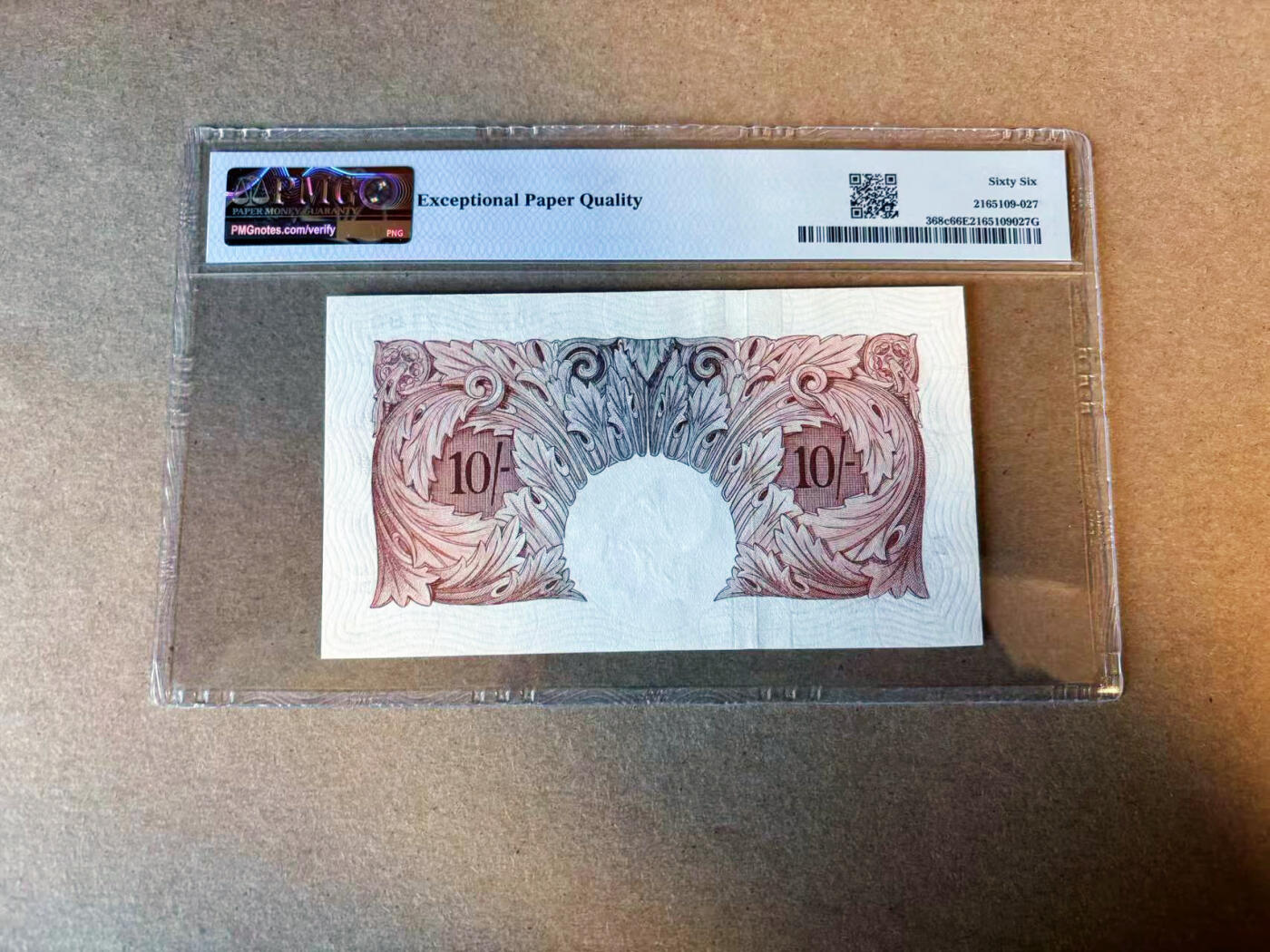 【Blue Auction】✨世界纸币精拍第587期【精】 【无47】英国 1955-60年10先令 PMG66EPQ  