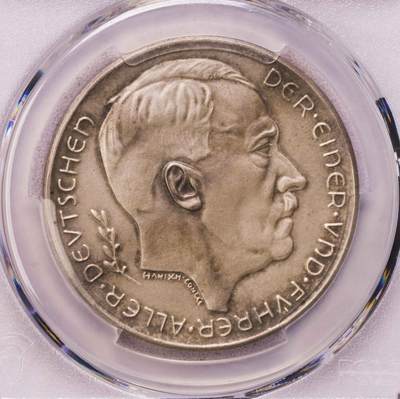 PCGS-SP63 1938德国第三帝国小胡子占领奥地利银章铜章一对 - PCGS-SP63 1938德国第三帝国小胡子占领奥地利银章铜章一对