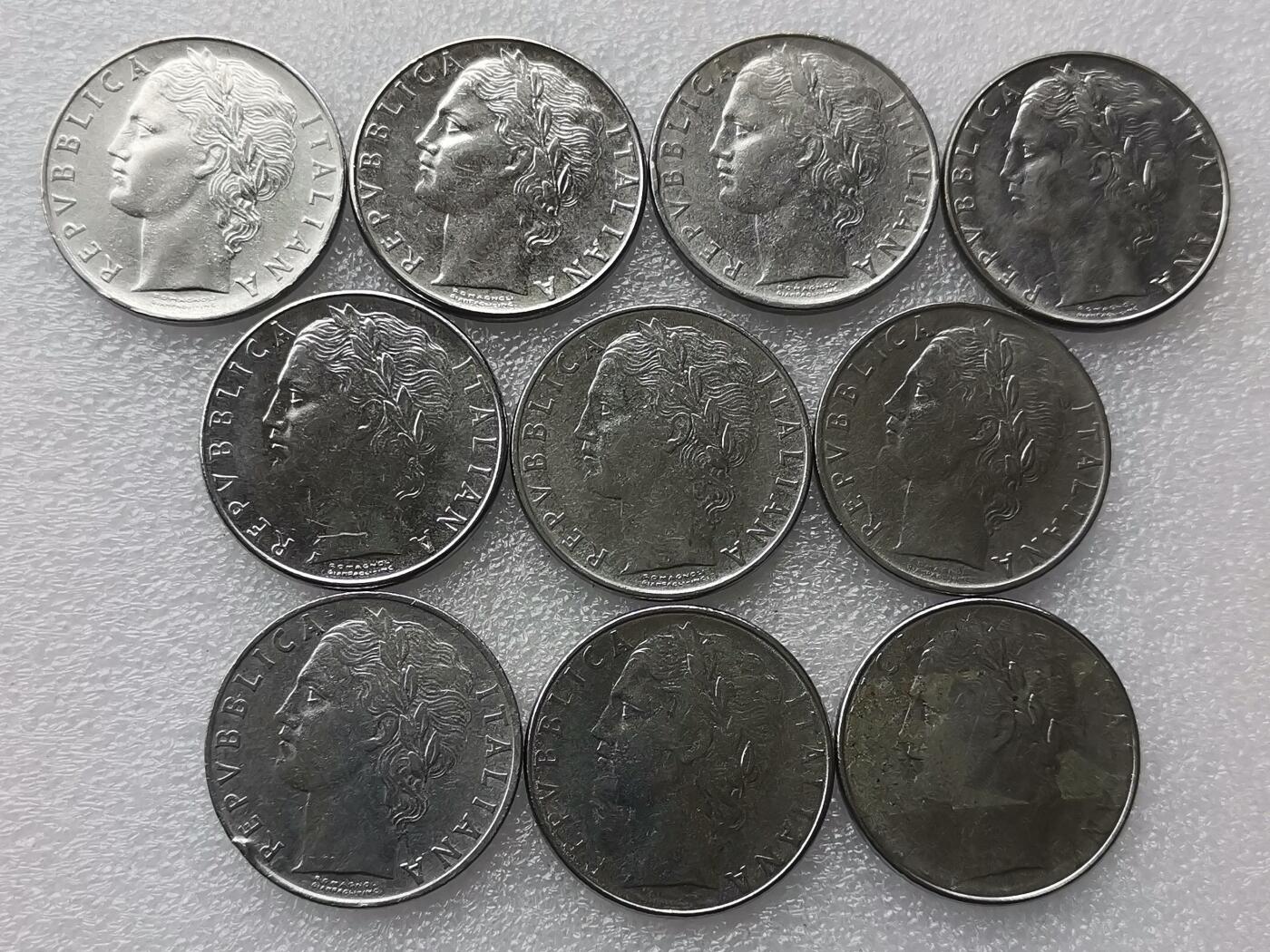 第一海外回流一元起拍收藏 散集专场. 第145期 意大利100里拉不锈钢硬币 10枚