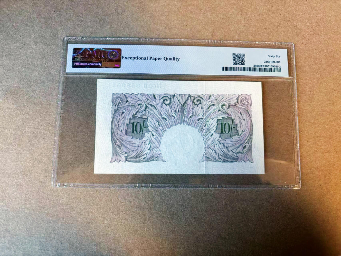 【Blue Auction】✨世界纸币精拍第587期【精】 英国 1940-48年10先令 紫色版 PMG66EPQ  