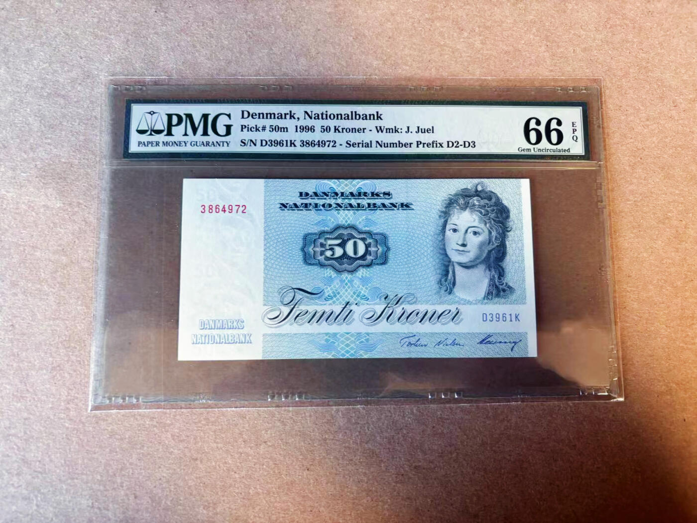 【Blue Auction】✨世界纸币精拍第587期【精】 丹麦 1996年50克朗 PMG66EPQ 
