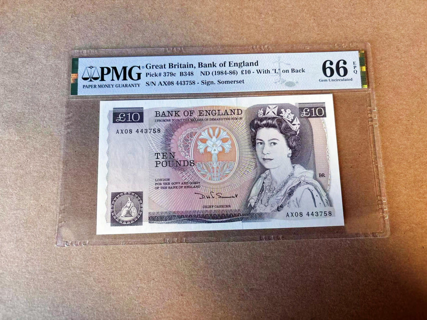 【Blue Auction】✨世界纸币精拍第587期【精】 英国 1984-86年10镑  PMG66EPQ  