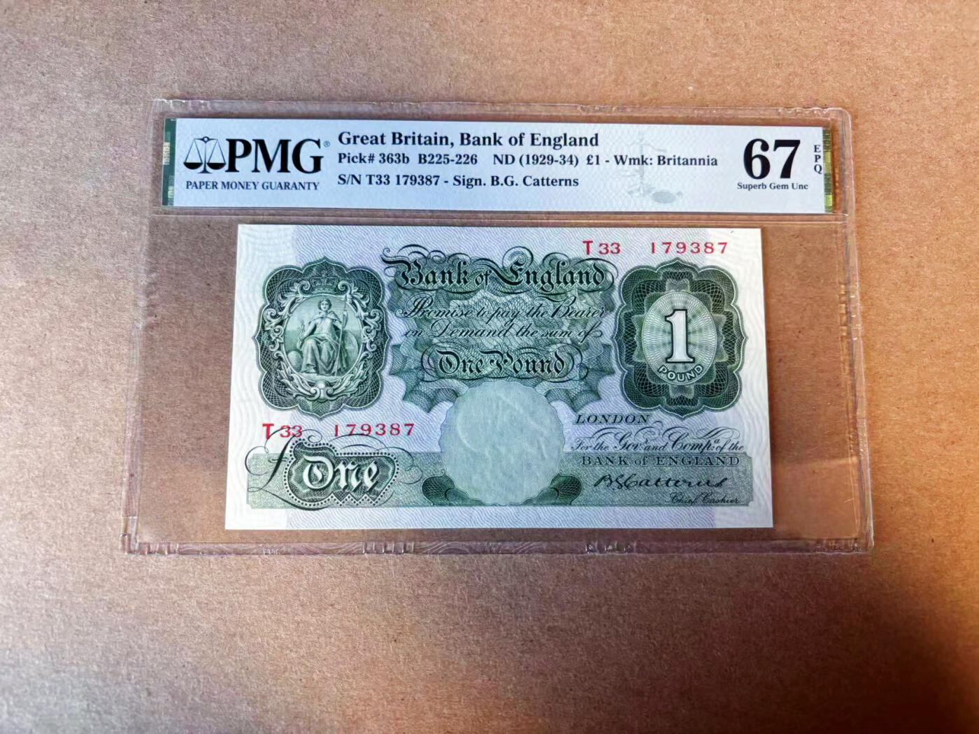 【Blue Auction】✨世界纸币精拍第587期【精】 英国 1929-34年1镑  PMG67EPQ 高分