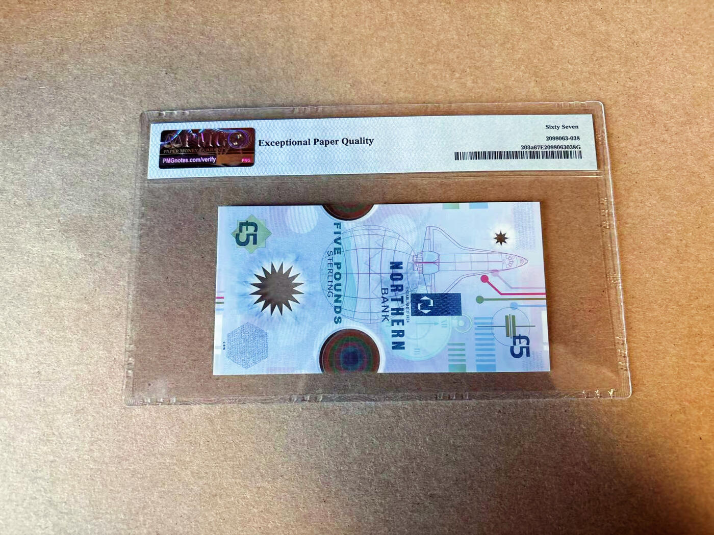 【Blue Auction】✨世界纸币精拍第587期【精】 【千位小号无47】北爱尔兰 1999年5镑 PMG67EPQ 高分 
