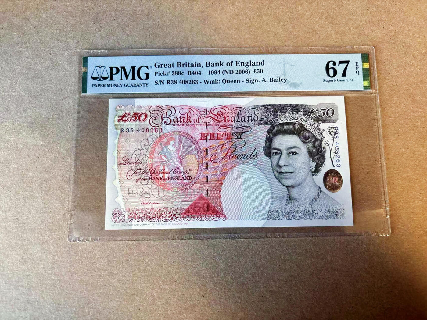 【Blue Auction】✨世界纸币精拍第587期【精】 英国 1994年50镑 PMG67EPQ 高分