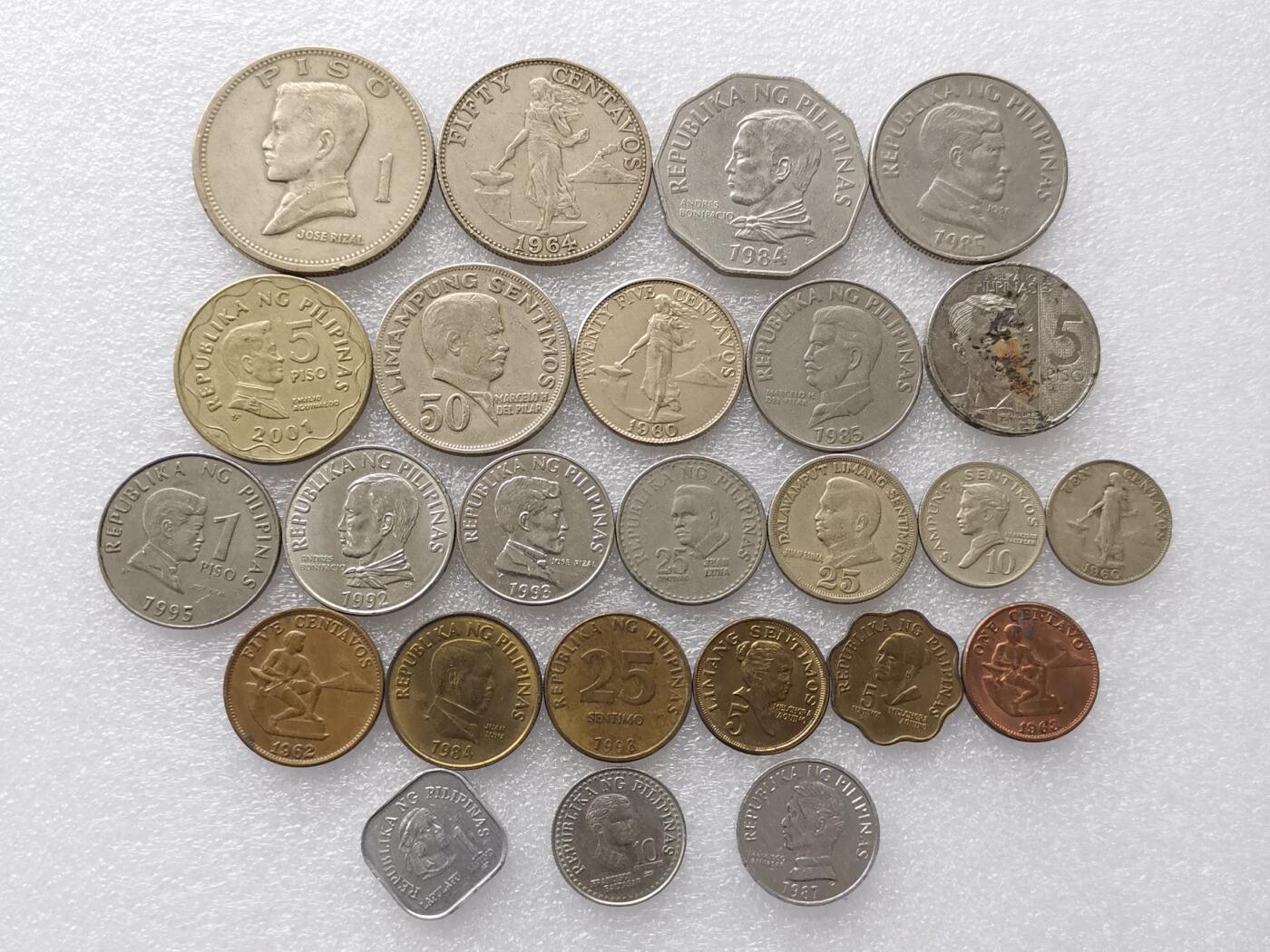 第一海外回流一元起拍收藏 散集专场. 第145期 菲律宾硬币 25枚