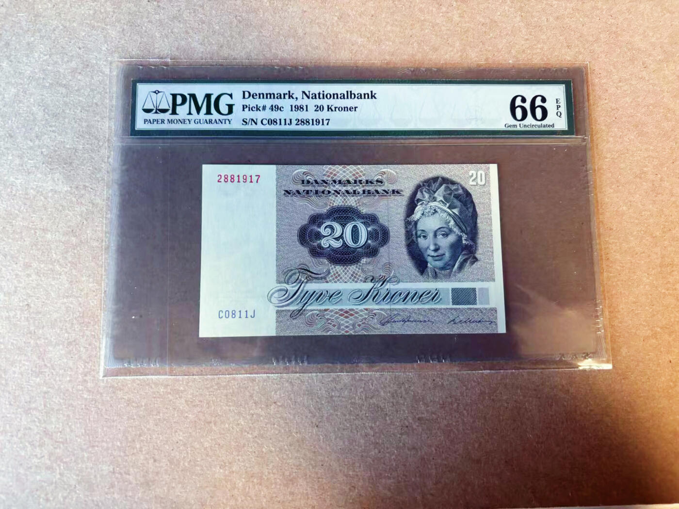 【Blue Auction】✨世界纸币精拍第587期【精】 丹麦 1981年20克朗 PMG66EPQ 