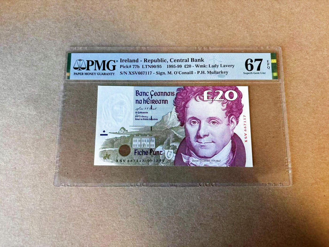 【Blue Auction】✨世界纸币精拍第587期【精】 爱尔兰 1999年20镑 PMG67EPQ 高分 