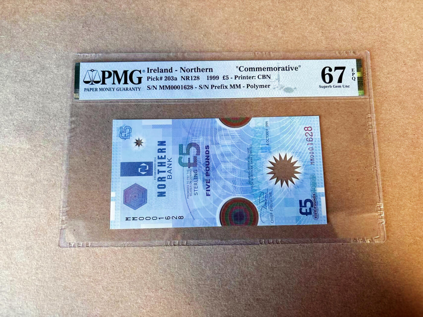 【Blue Auction】✨世界纸币精拍第587期【精】 【千位小号无47】北爱尔兰 1999年5镑 PMG67EPQ 高分 