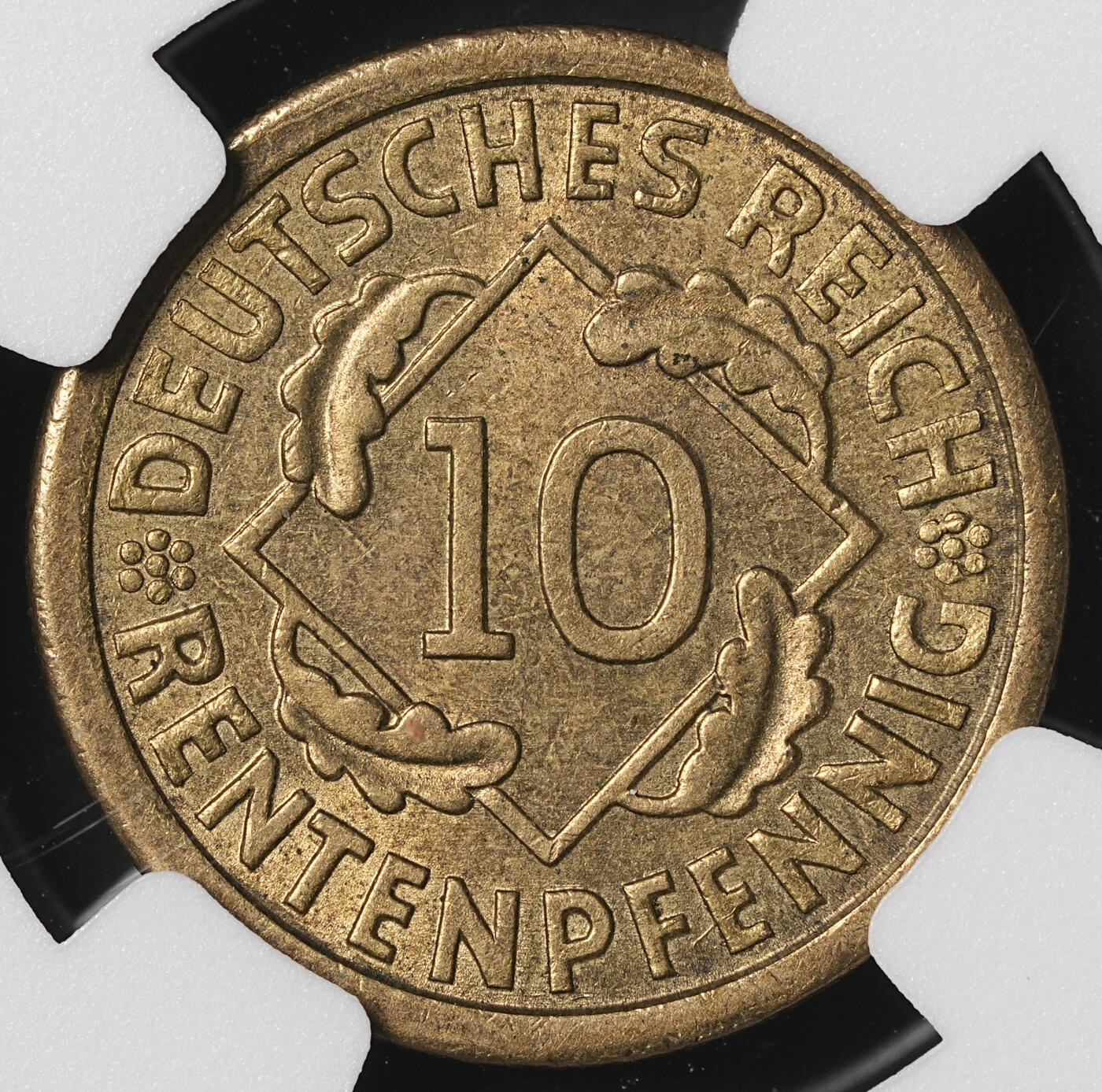 修遠堂世界钱币第四十九期 全场包邮 NGC MS64 1923年德国魏玛政府10芬尼 A厂铭