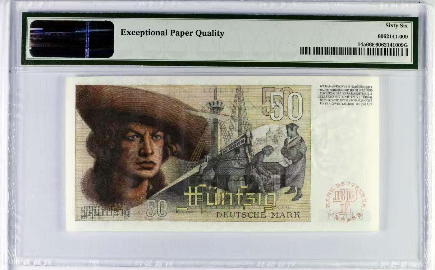 【Blue Auction】✨世界纸币精拍第588期【精】  德国 1948年50马克 PMG66EPQ 老壳