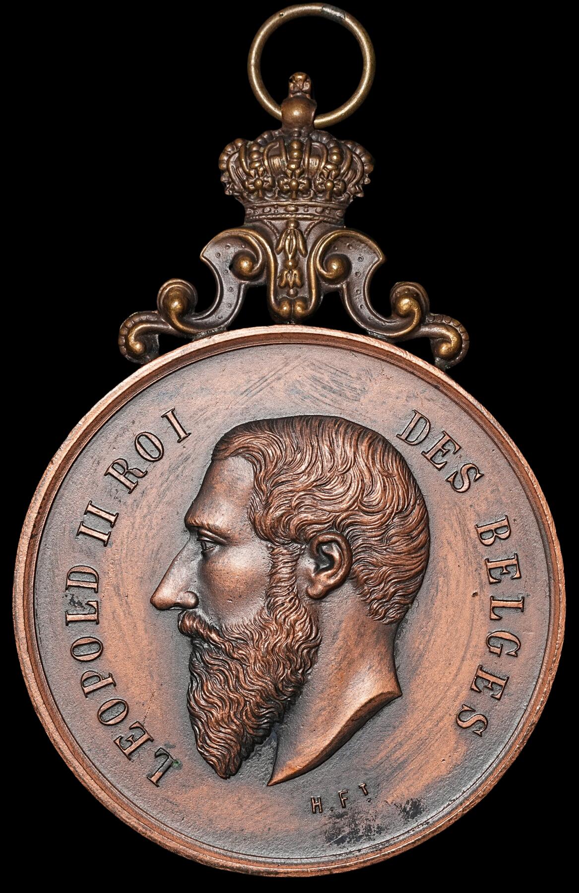修遠堂世界钱币第四十九期 全场包邮 1898年（DATED）比利时大铜章 56.45mm，70g
