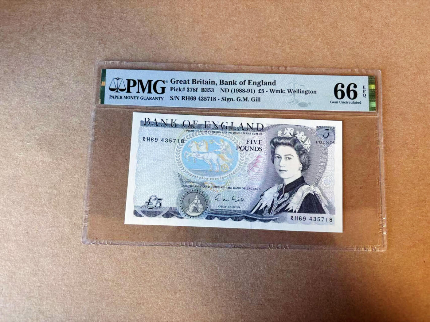 【Blue Auction】✨世界纸币精拍第588期【精】 英国 1988-91年5镑 PMG66EPQ 