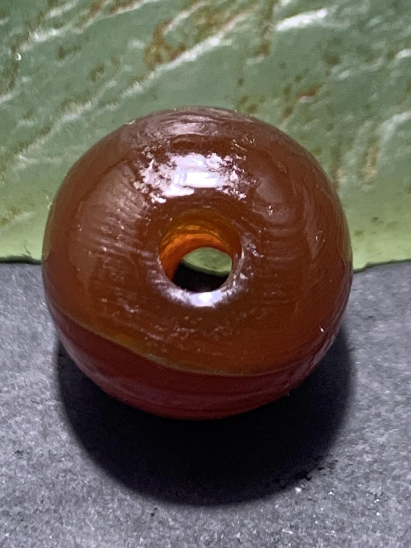 精美高玉化天眼风化纹缠丝玛瑙老形桶珠一颗