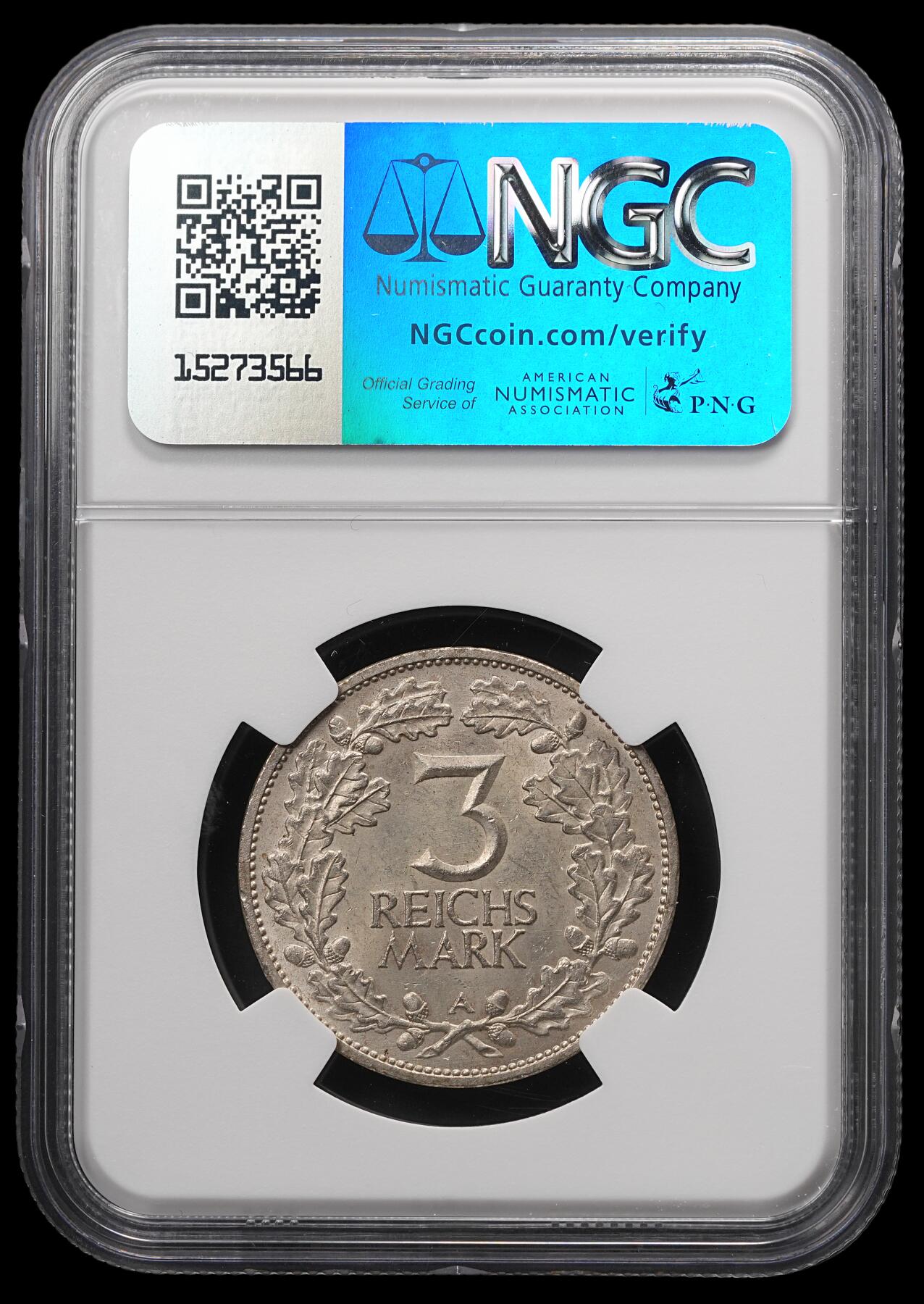修遠堂世界钱币第四十九期 全场包邮 NGC MS63 1925年德国魏玛政府莱茵兰千年纪念3马克银币