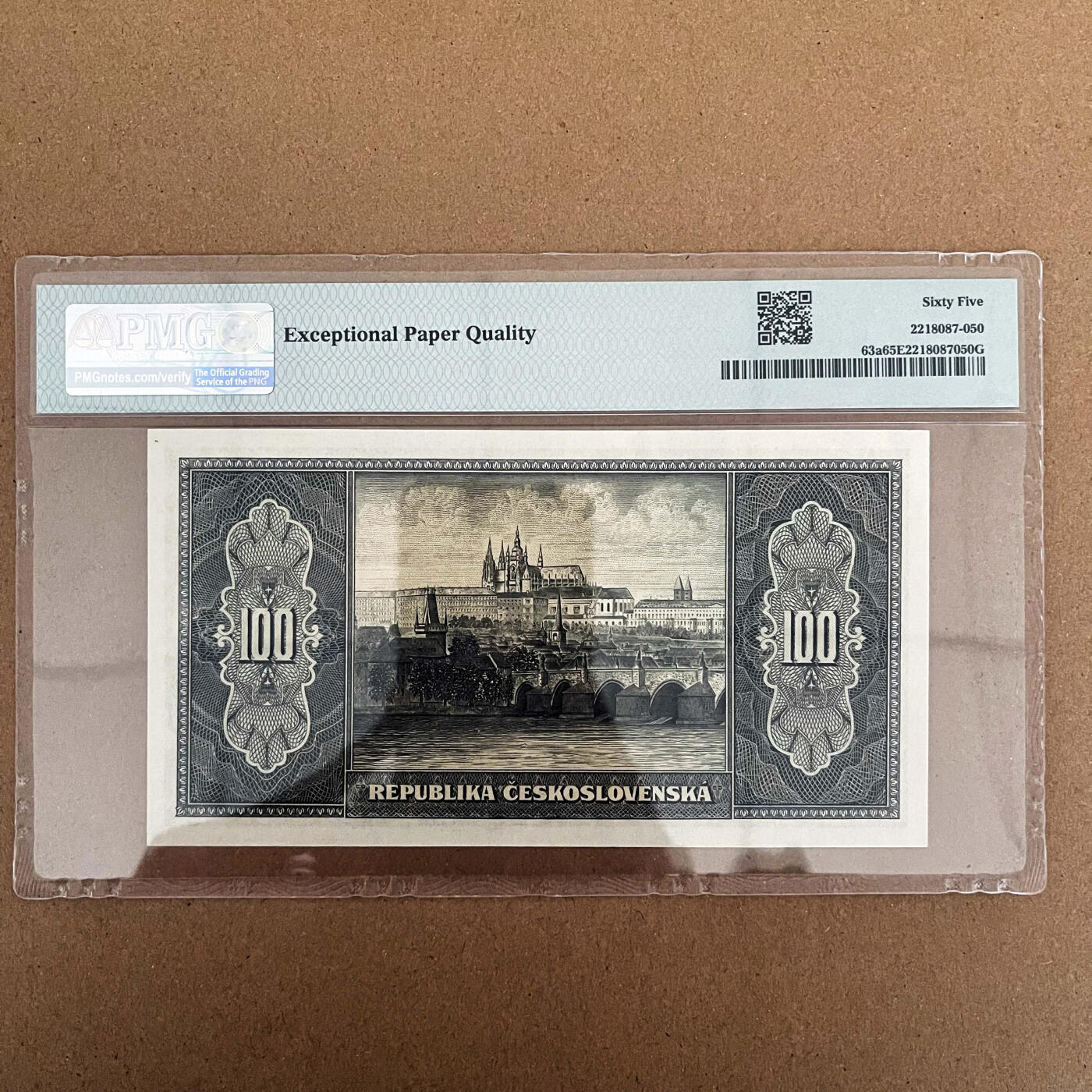 【Blue Auction】✨世界纸币精拍第588期【精】 【实钞】捷斯 1945年100克朗 BWC出品 PMG65EPQ 