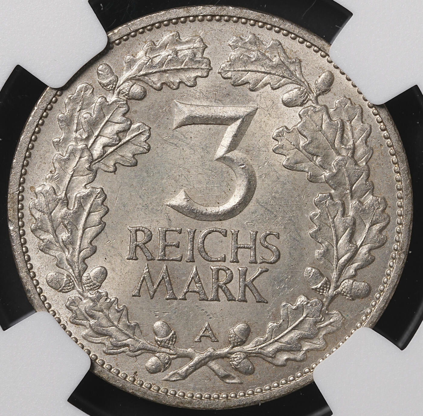 修遠堂世界钱币第四十九期 全场包邮 NGC MS63 1925年德国魏玛政府莱茵兰千年纪念3马克银币