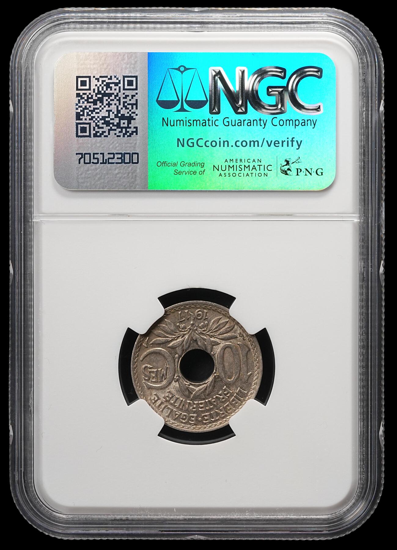 修遠堂世界钱币第四十九期 全场包邮 NGC MS64 1917年法国中孔10分 较少见的年份
